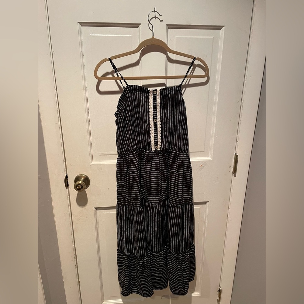 Black Spaghetti Striped Dress